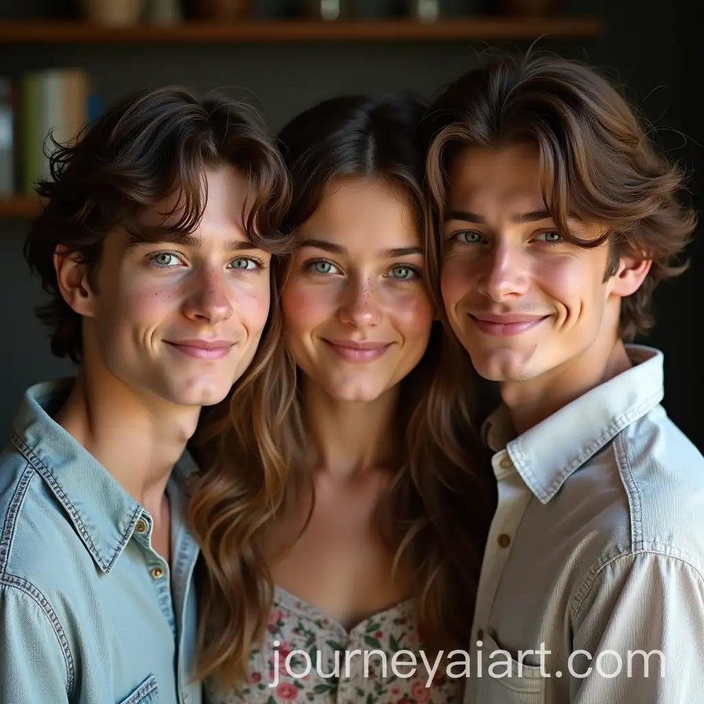 American-Triplets-in-Bohemian-Style-in-Brooklyn-Portrait
