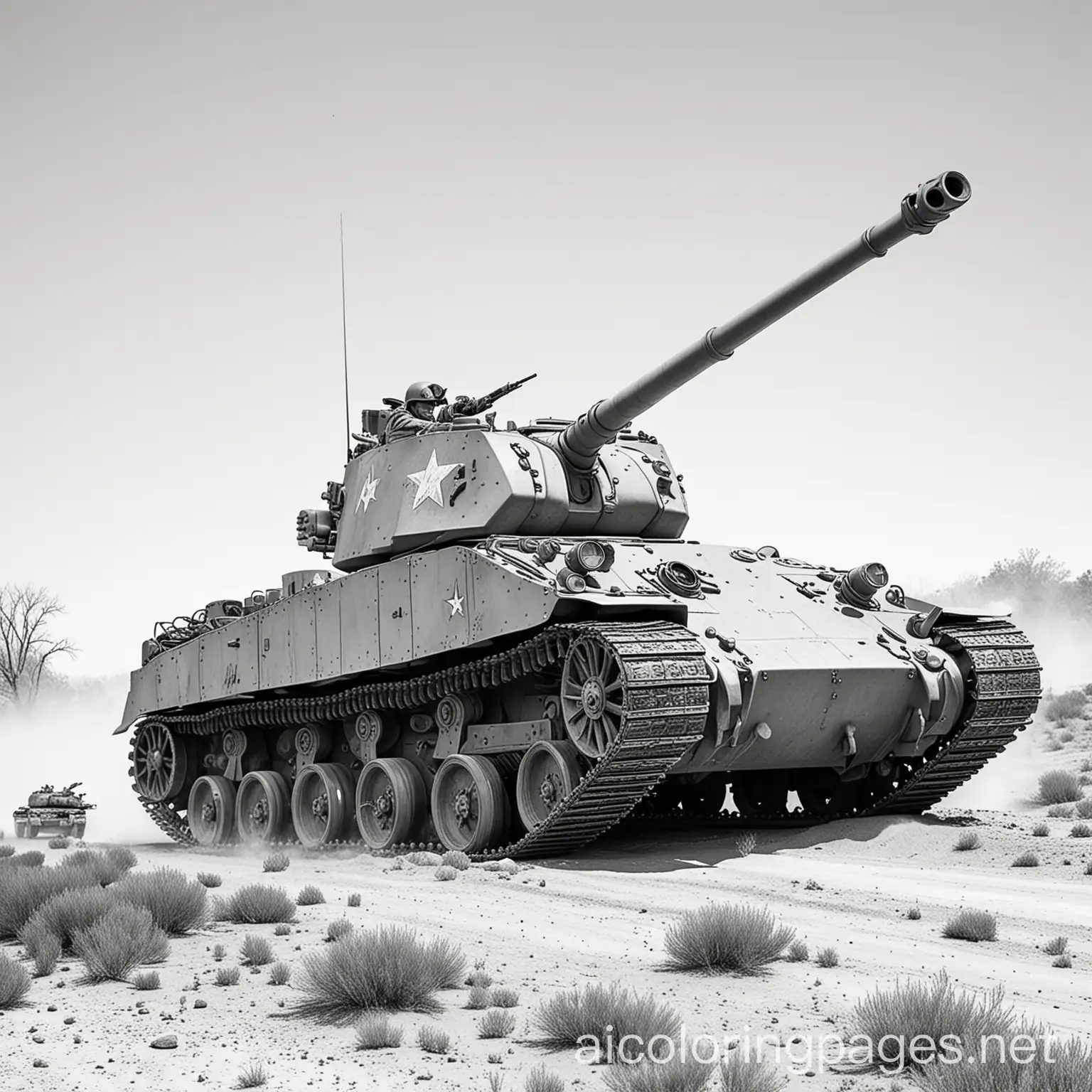 WW2-Sherman-Tank-Battle-Coloring-Page