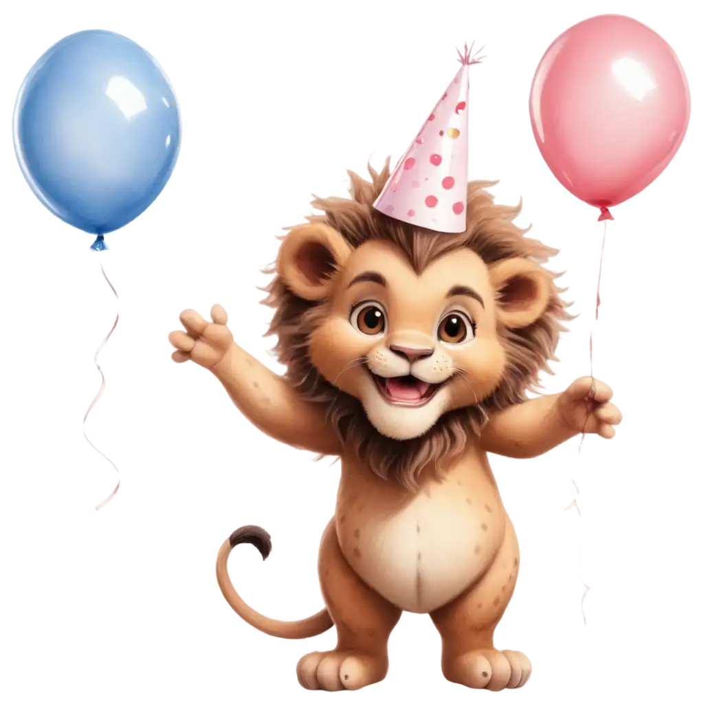 Smiling-Lion-Baby-in-Birthday-PNG-Image-Perfect-for-Celebrations-and-Party-Designs