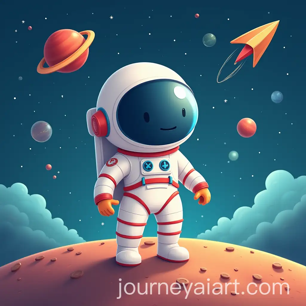 Cute-Astronaut-in-Space-Learnbook-Cover-for-Children