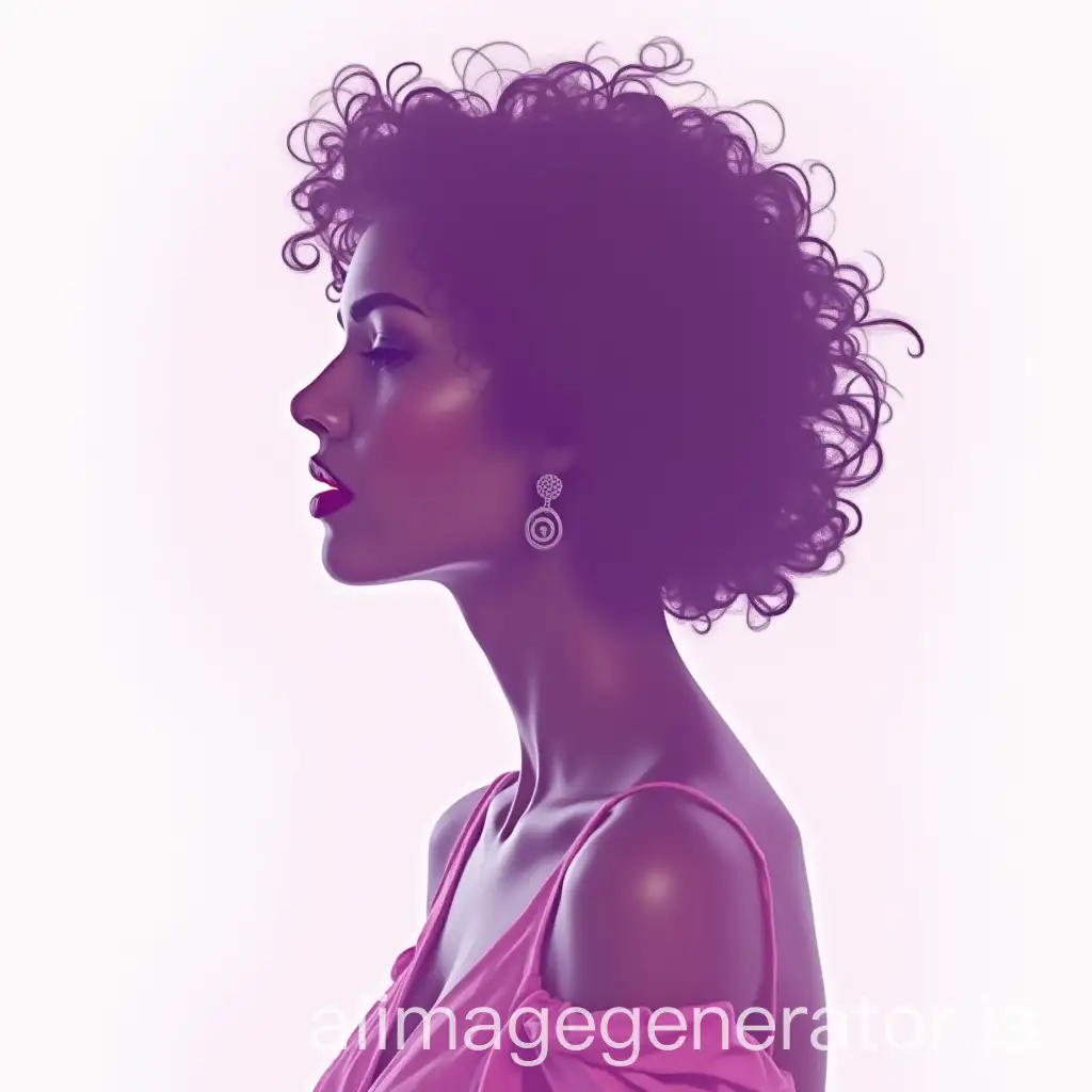 Profile-Silhouette-of-a-Woman-in-Purple-and-Pink-Colors