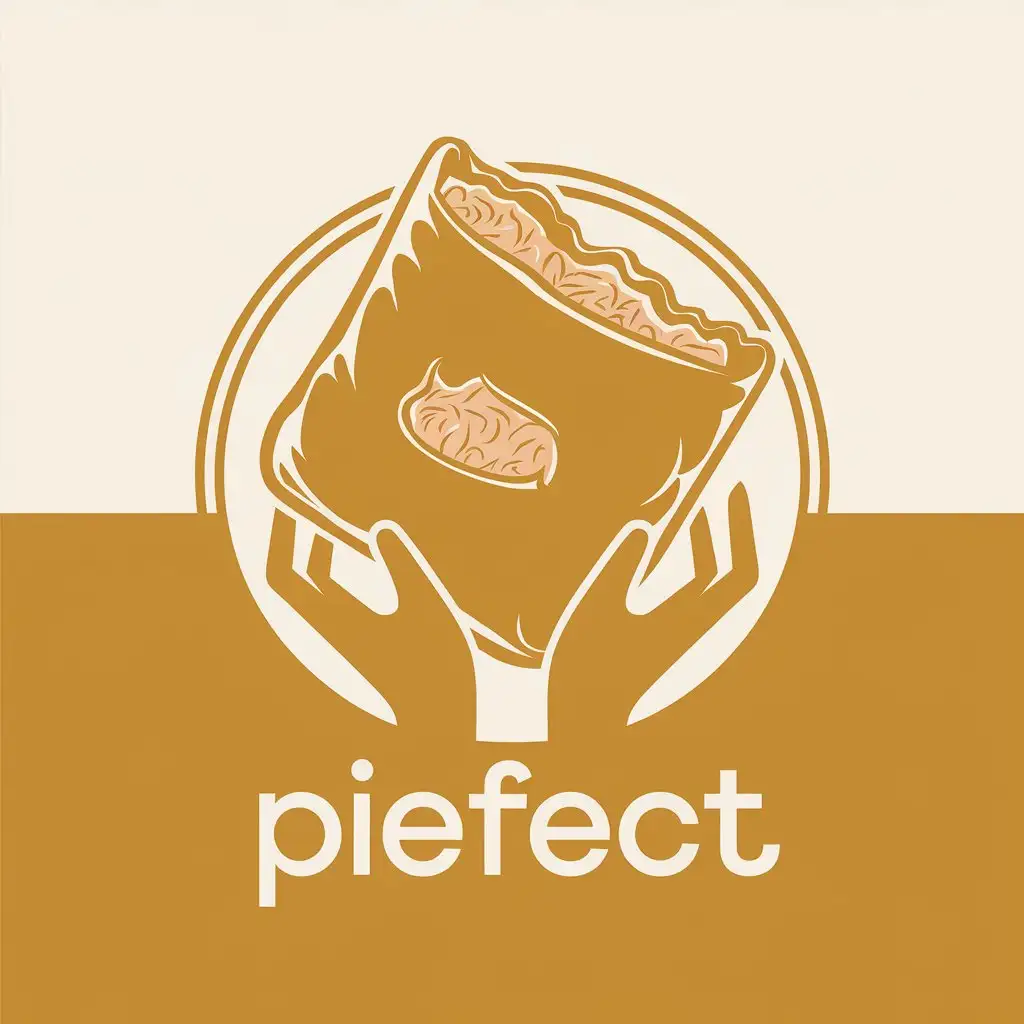 LOGO Design for Piefect Yellow White with Fried Pocket Pie and Tuna Cheese Filling Theme