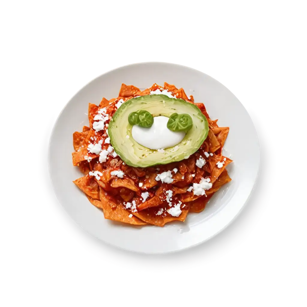 HighQuality-PNG-Image-of-Aerial-View-Chilaquiles-on-a-White-Plate