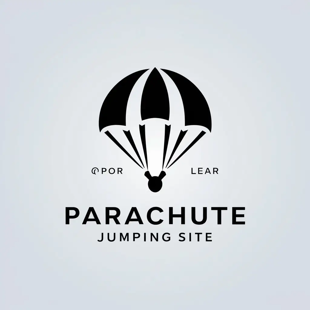 a vector logo design,with the text "Logotype for parachute jumping site", main symbol:Parachute,Moderate,be used in Sports Fitness industry,clear background