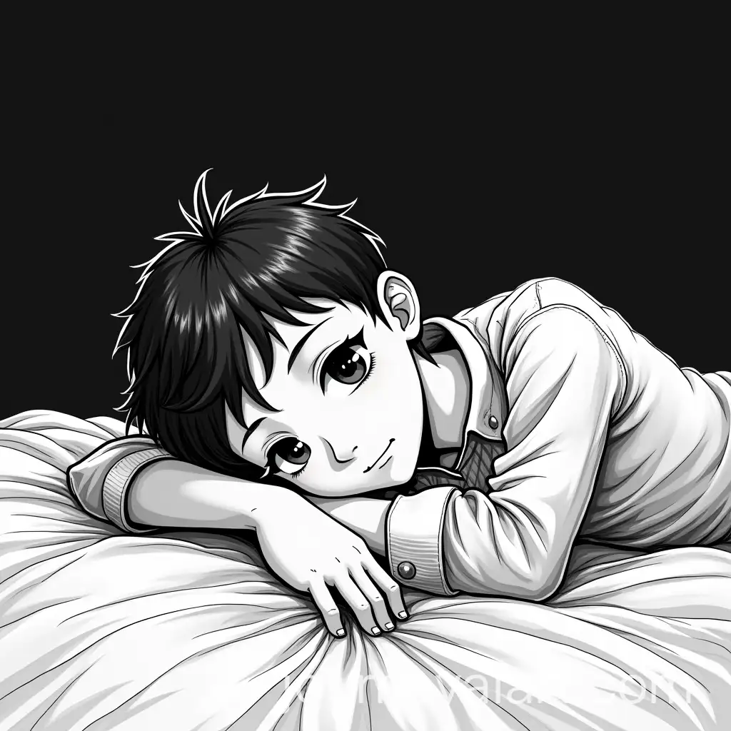 Cute-and-Badass-Young-Man-Lying-on-Bed-in-Animated-Style