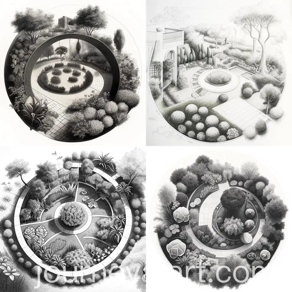 Maternal-Hug-Garden-Sketch-in-Pencil-Architectural-Style