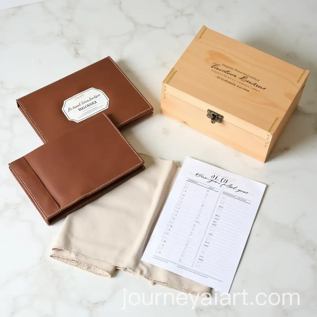 Vacation-Rental-Welcome-Kit-Featuring-Leather-Guest-Book-and-Engraved-Wooden-Box