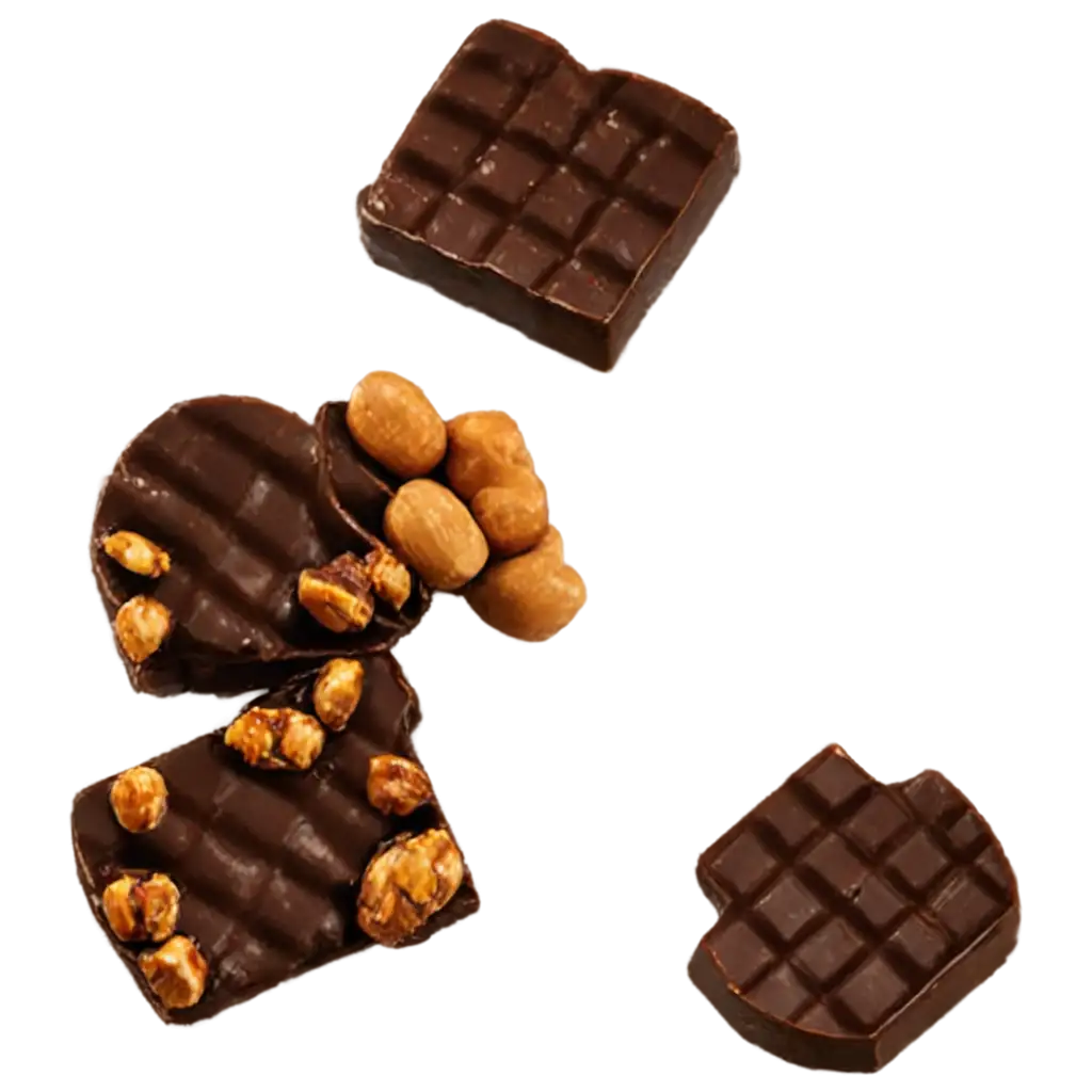 nuts , dark chocolate and caramel