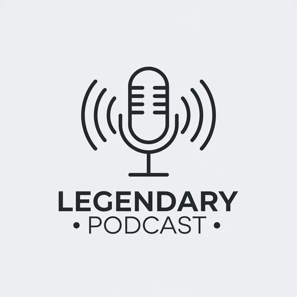 LOGO Design for Legendary Podcast Minimalistic Microphone with Clear Background for Education Industry