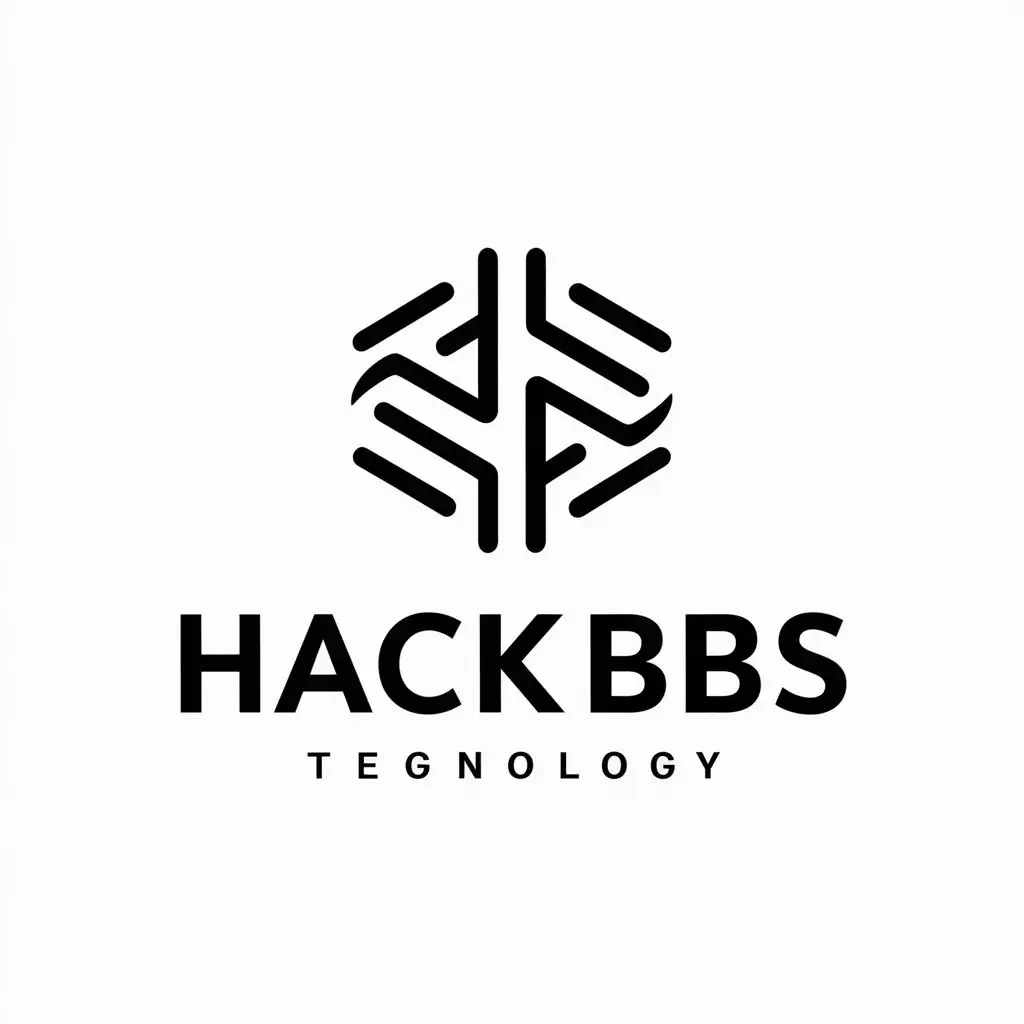 a vector logo design,with the text "HackBBS", main symbol:technology,Minimalistic,be used in Technology industry,clear background