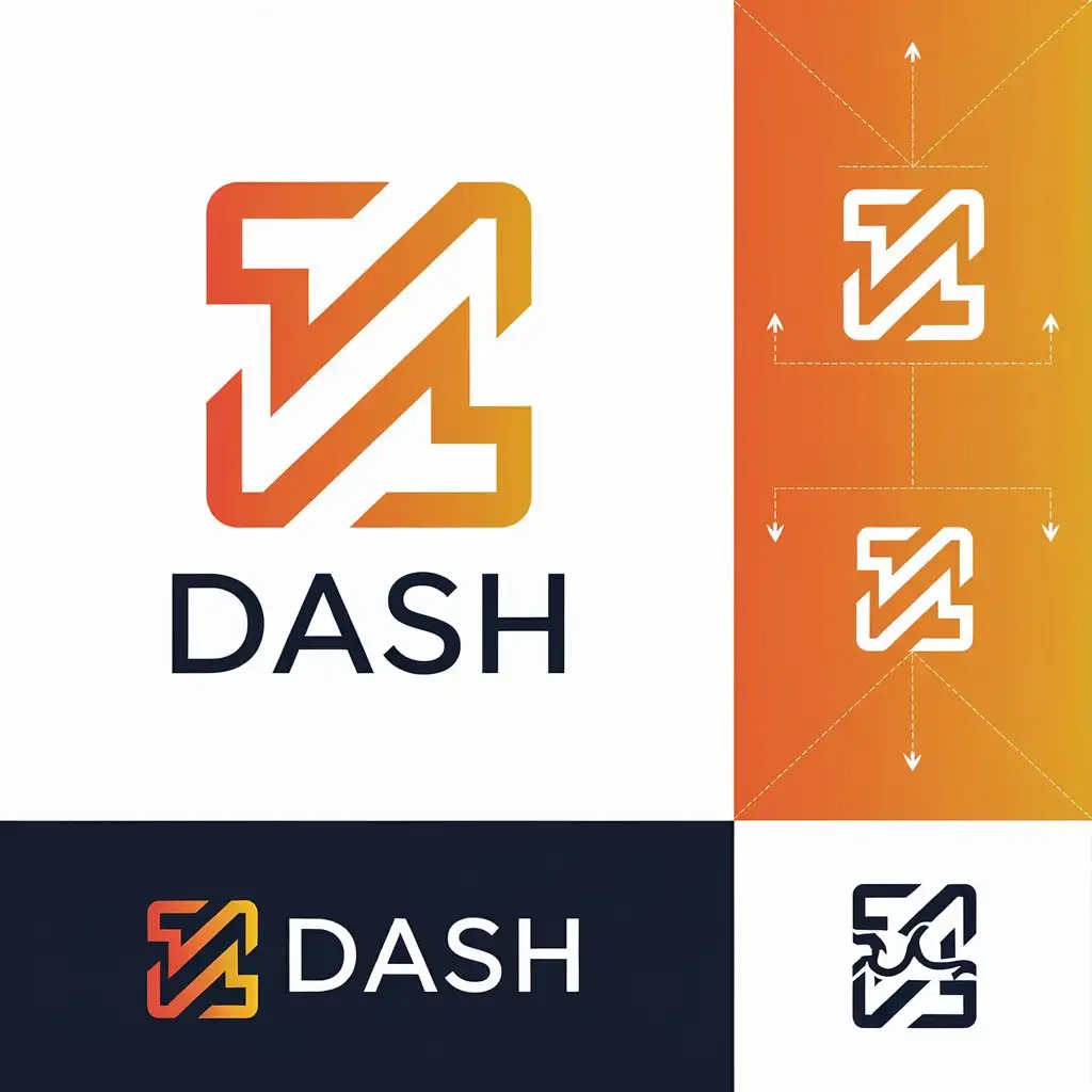 LOGO Design for Dash Synthetic Elegance in Various Background Colors