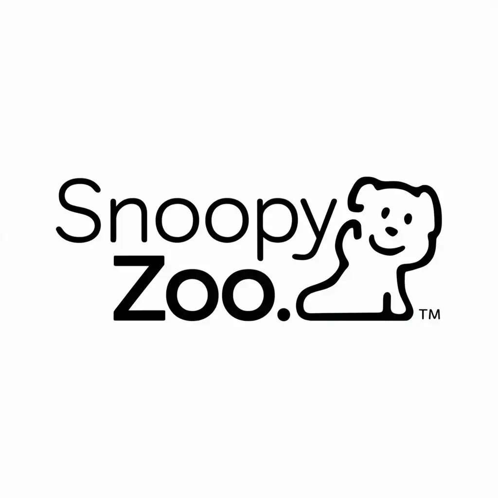 LOGO Design for Snoopy Zoo Vector Logo with Pet Symbol for Animal and Pet Industry