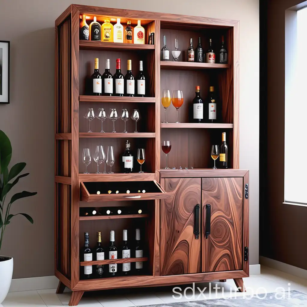 Rustic-Wooden-Home-Minibar-with-Elegant-Design