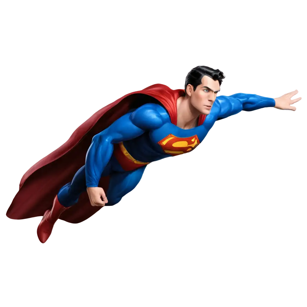 Superman-Flying-in-the-Blue-Sky-PNG-Image-HighQuality-Digital-Artwork-for-Versatile-Use