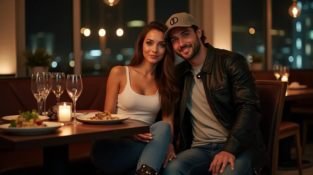 Couple-Enjoying-an-Upscale-Dinner-with-Gourmet-Food-and-City-Views