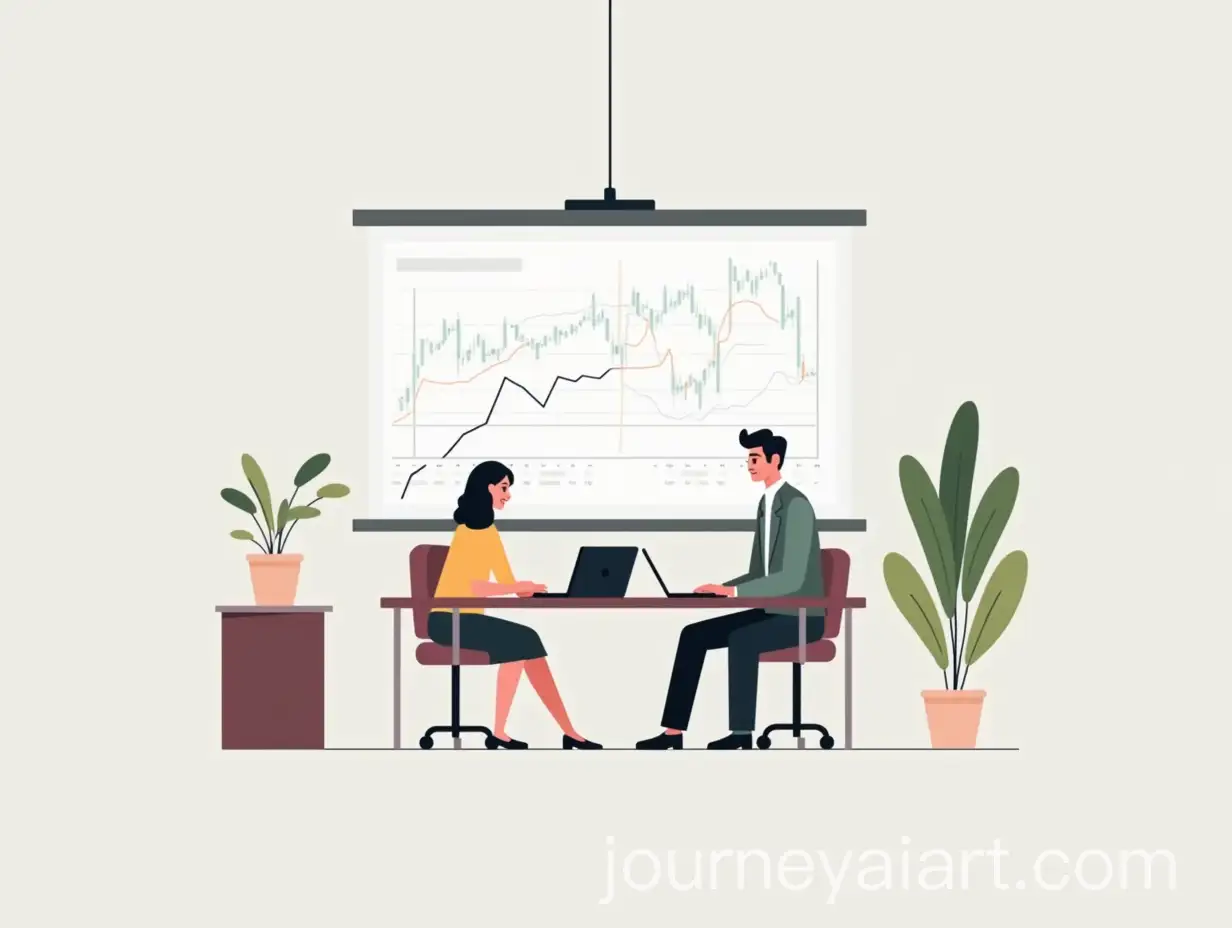 Minimalistic-2D-Office-Illustration-with-Employees-Analyzing-Finances-and-Stock-Exchange-DataAI-Art-Prompt-Expansion