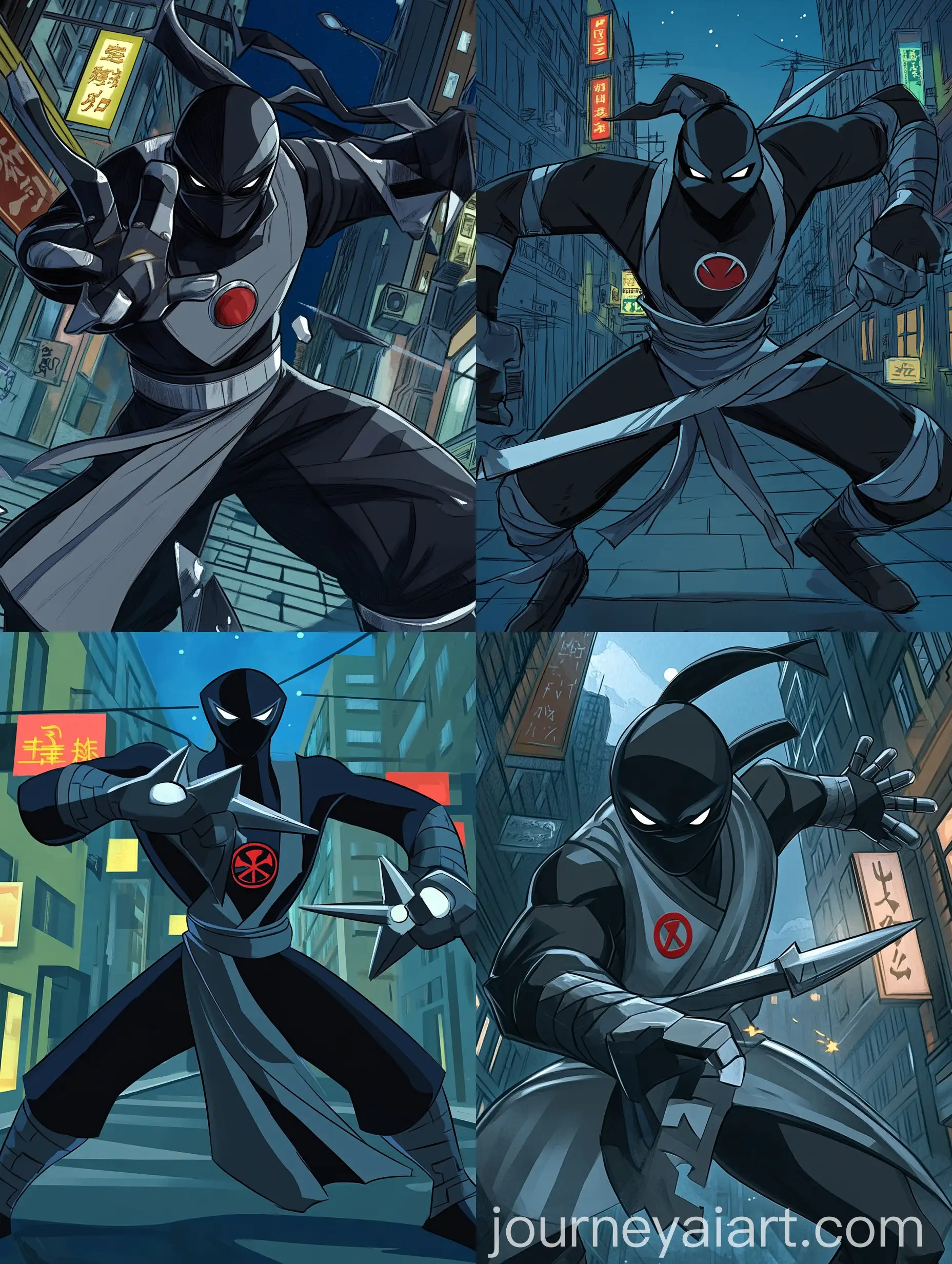 Ninja-Throwing-Stars-in-Urban-Night-Scene