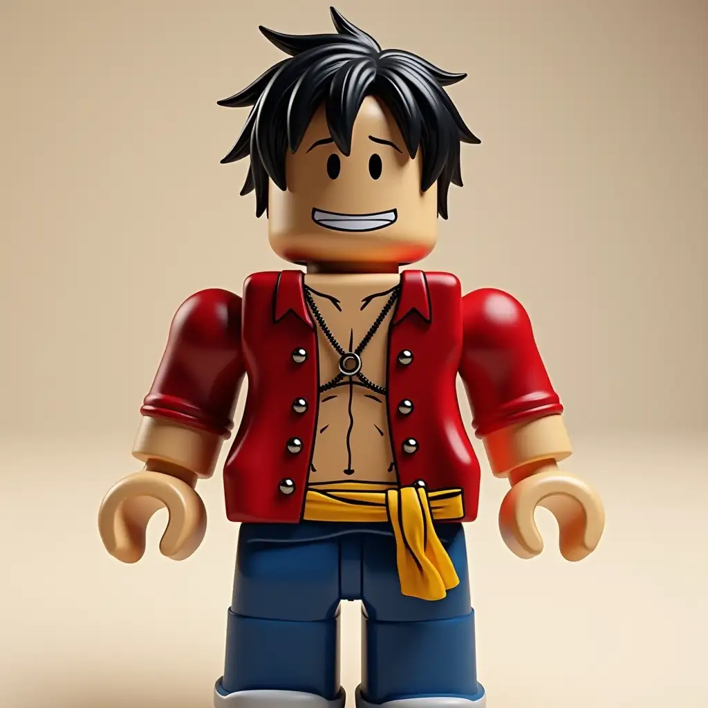 Image of Luffy's body made into Roblox shirt