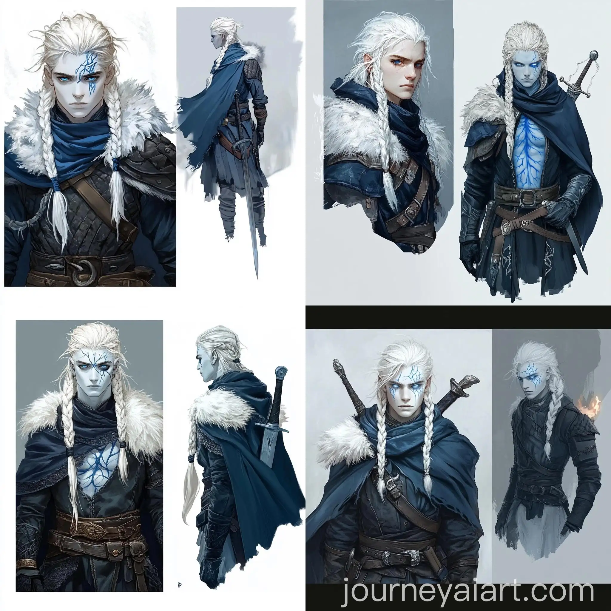 Albino-Warrior-with-Snow-Sword-and-Flaming-Hand