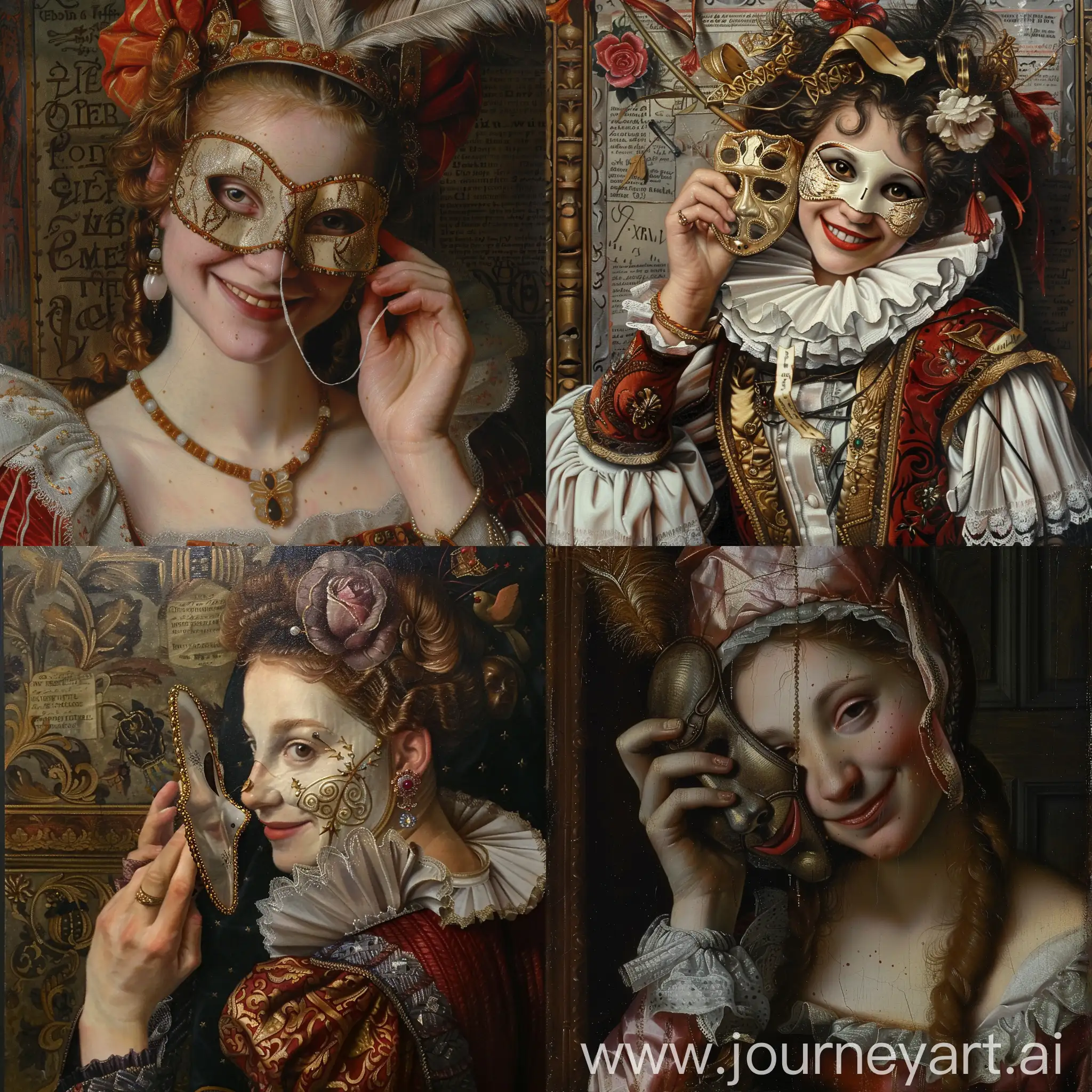 Renaissance-Girl-in-Masquerade-Costume-Smiling-with-Mask