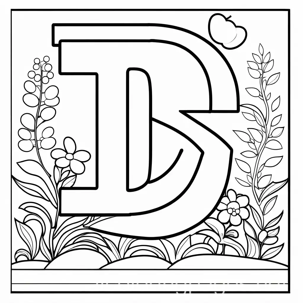 Children-Coloring-Book-Page-with-Simple-Black-and-White-Outlines