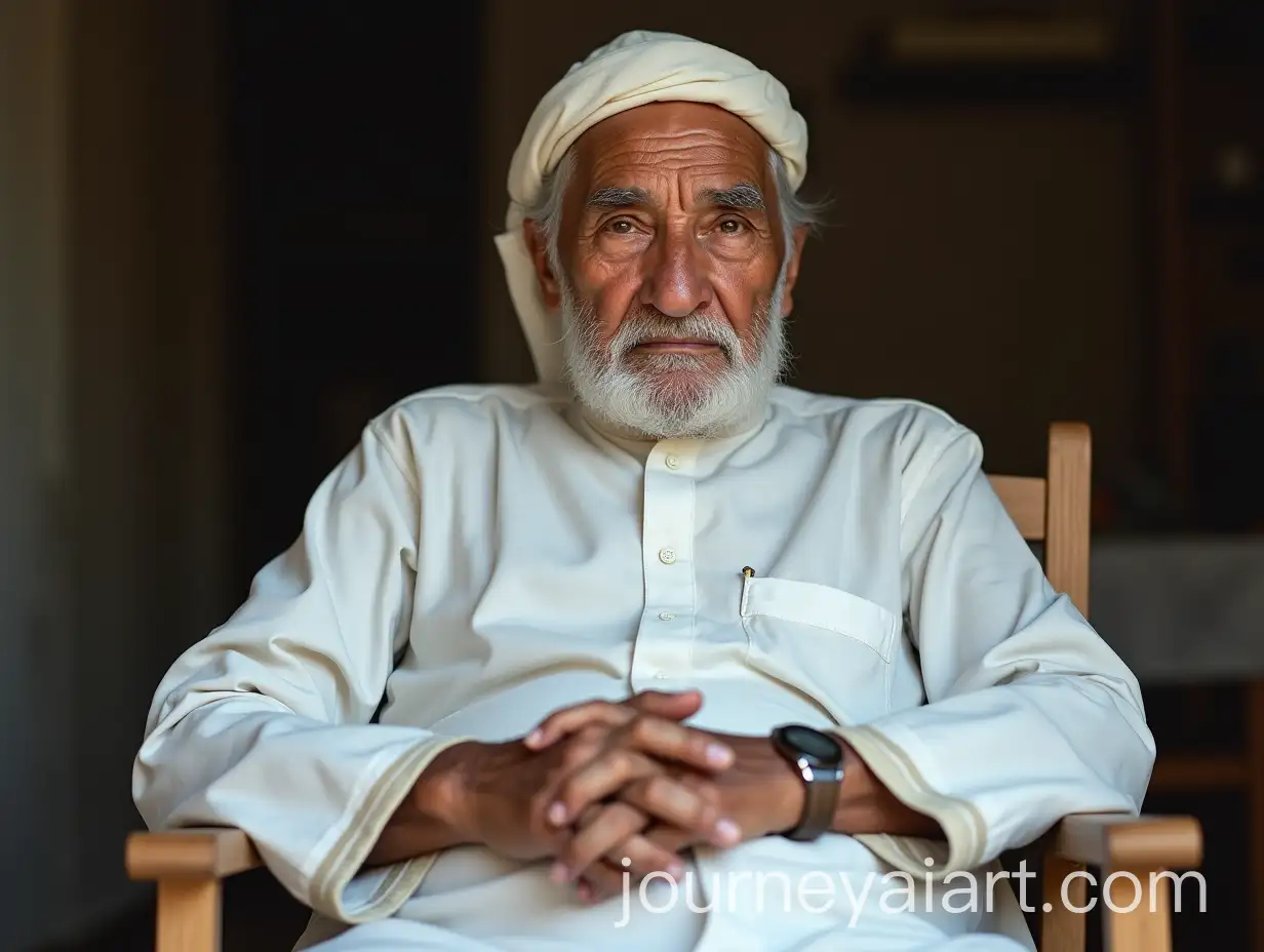 Elderly-Man-in-Traditional-Galabeya-with-White-Beard-and-Leather-Watch
