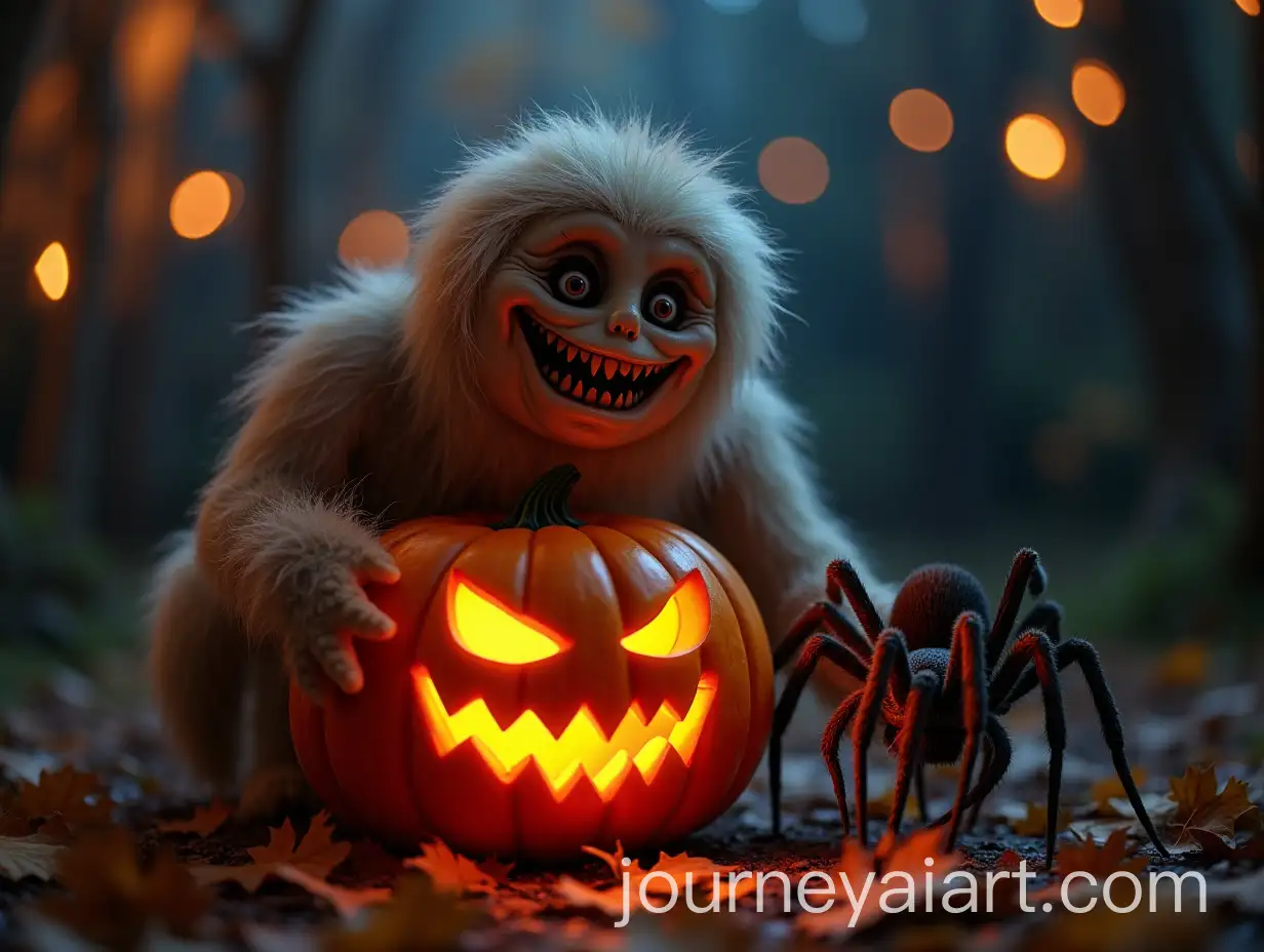Halloween-Monster-Costume-Inspired-by-Monsters-Inc-with-Pumpkin-and-Spider-Elements