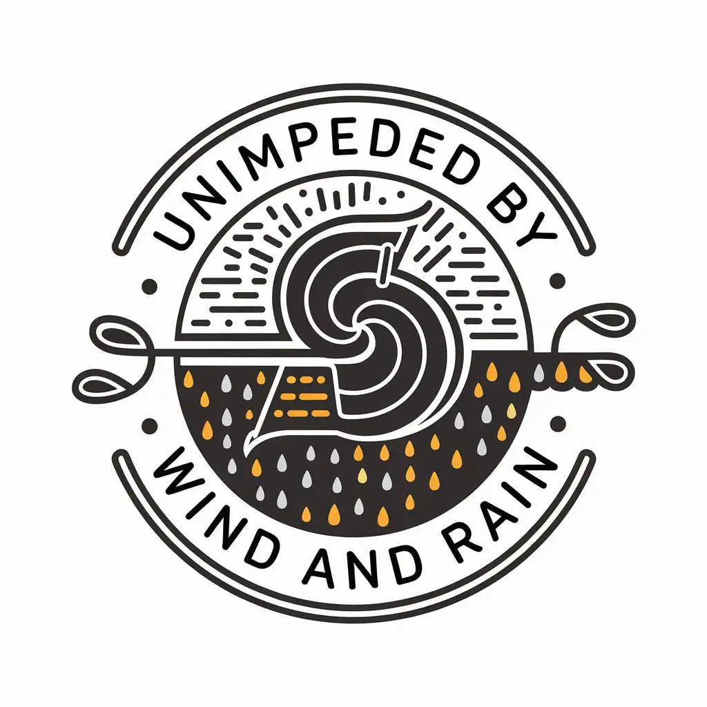 LOGO-Design-for-Unimpeded-by-Wind-and-Rain-Vector-Design-with-Wind-and-Rain-Symbol