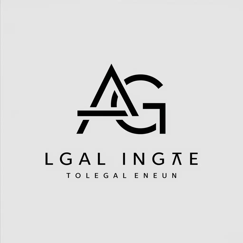 a logo design,with the text "AG", main symbol:Letters AG,Minimalistic,be used in Legal industry,clear background