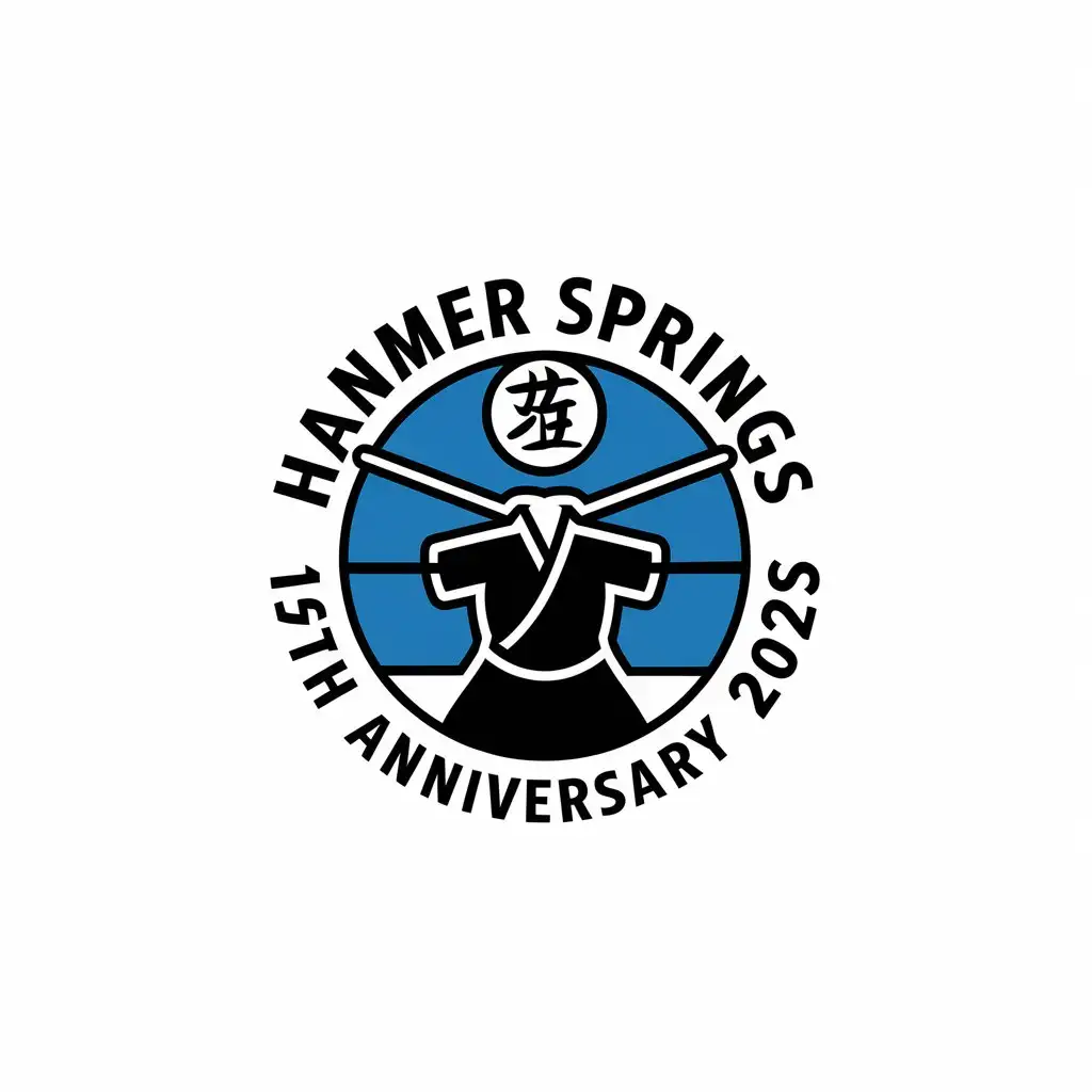 LOGO Design for Hanmer Springs 15th Anniversary 2025 Aikido Inspired with Clear Background