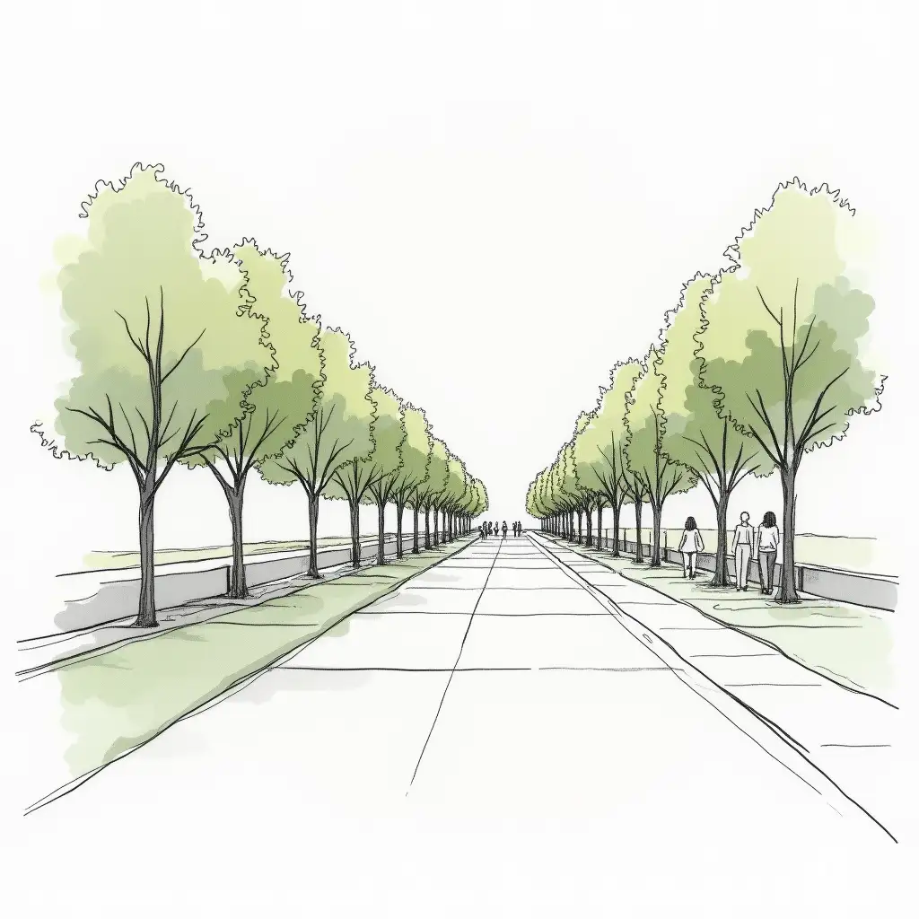 Architectural-Sketch-of-ObstructionFree-Wide-Pedestrian-Paths