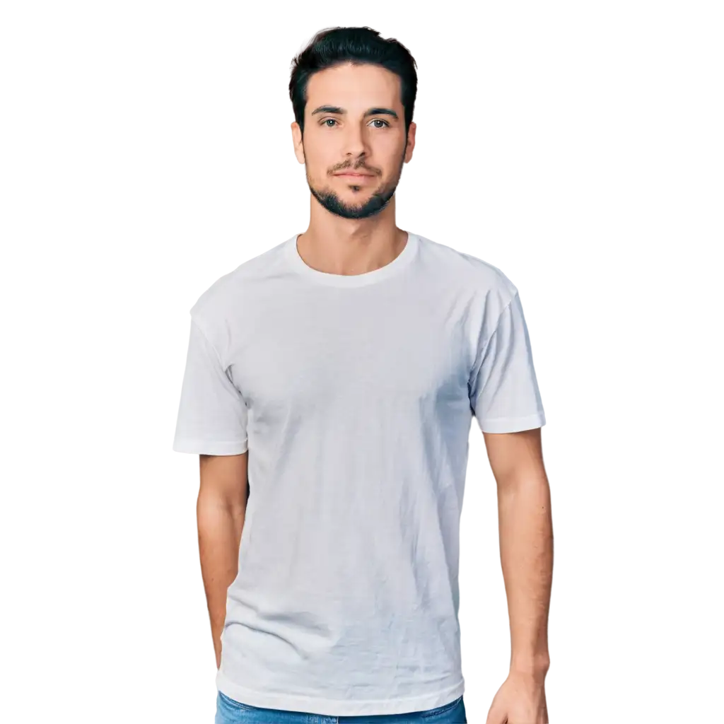 Blank-White-Shirt-Front-Pose-PNG-Image-for-Versatile-Use