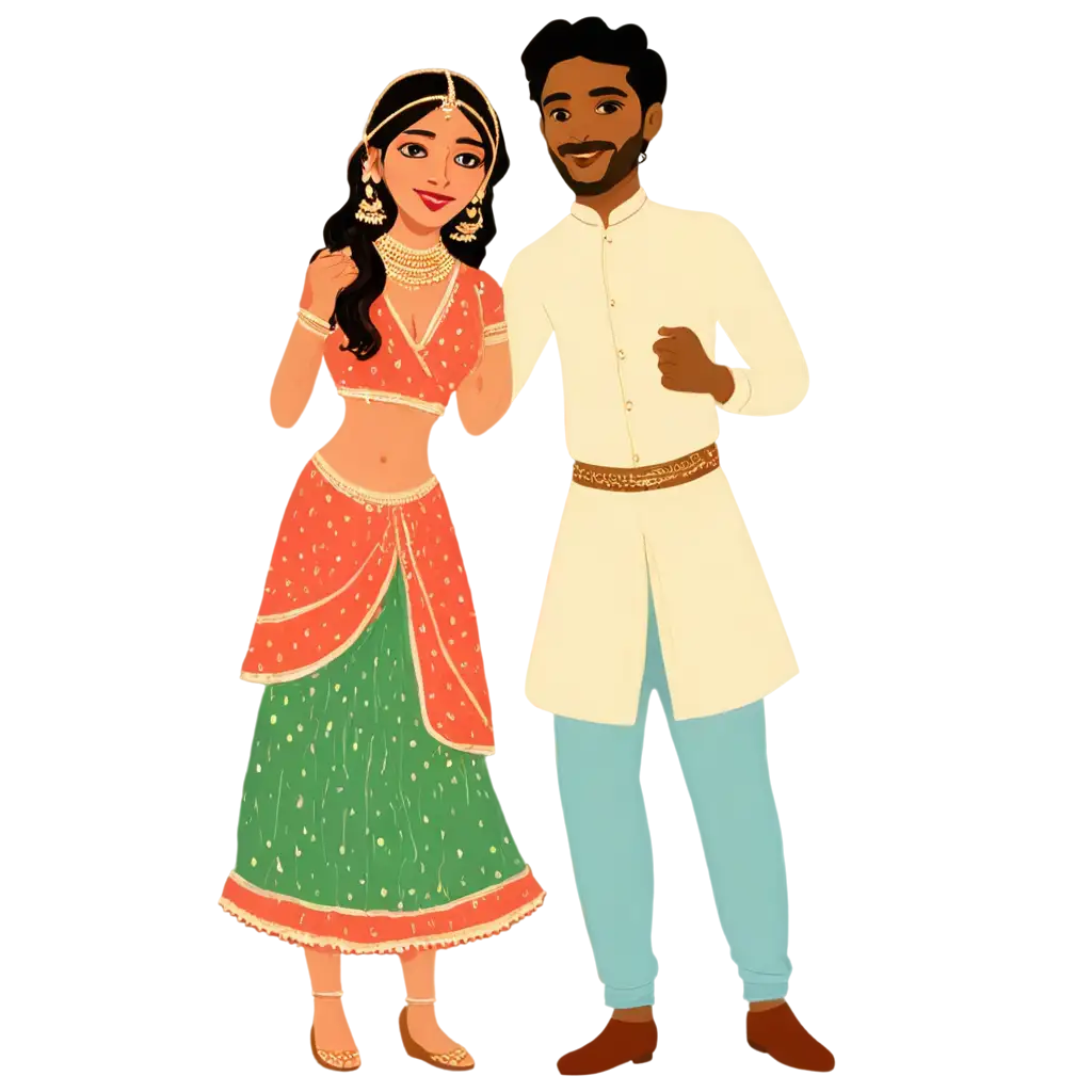 Cute-Indian-Couple-Clipart-PNG-for-Sangeet-Function-HighQuality-Wedding-Art