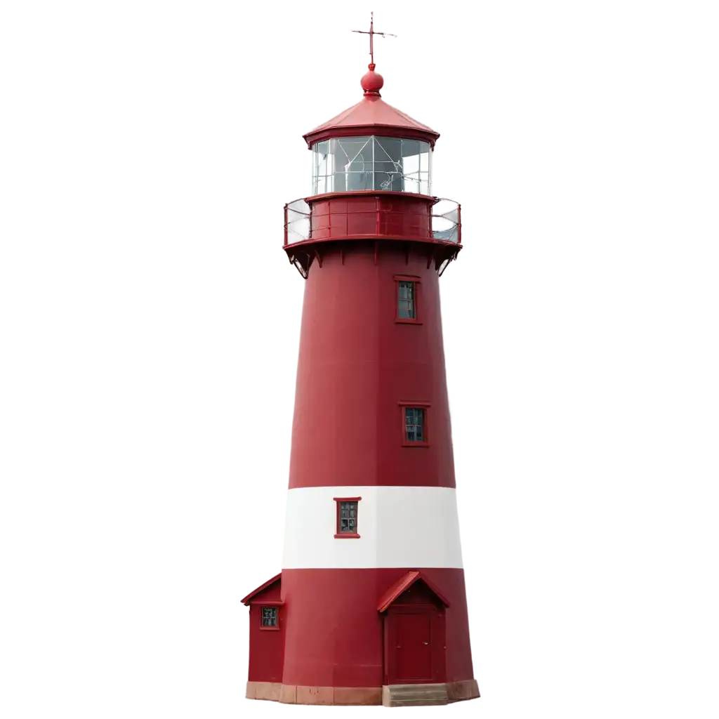 Burgundy-Colored-Lighthouse-PNG-Image-for-HighQuality-Digital-Use