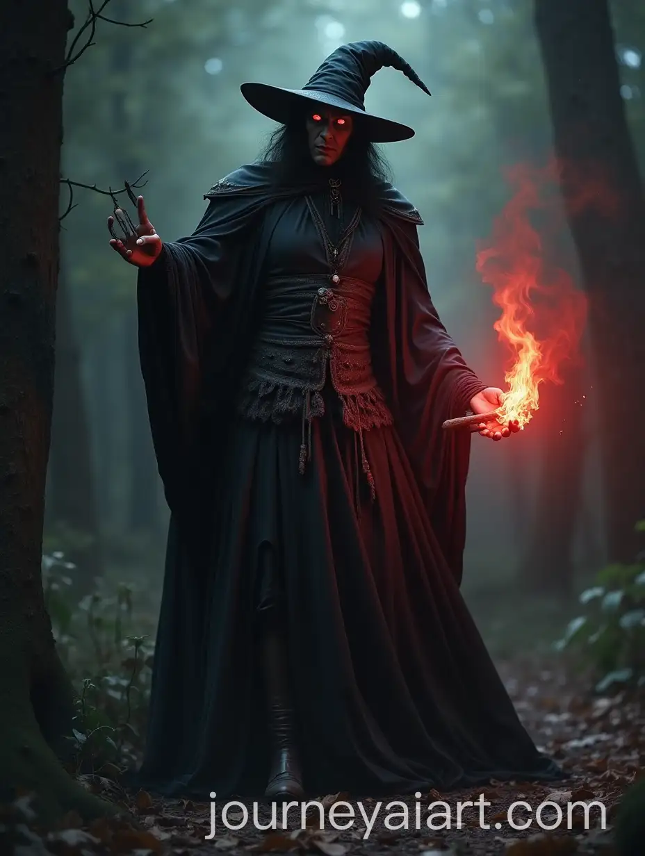 Sinister-Sorcerer-and-Witch-Casting-Magic-Spells