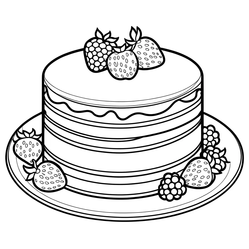 Mini-Cheesecake-with-Fresh-Berries-Coloring-Page-for-Kids