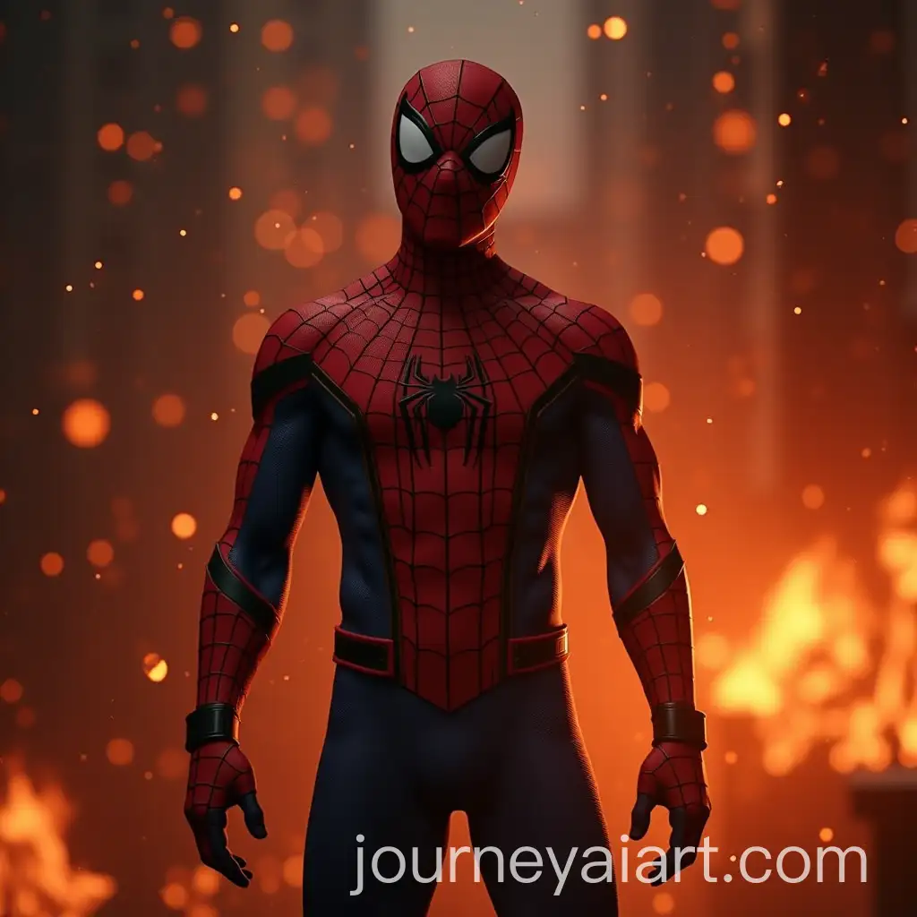 SpiderMan-in-a-Fiery-Ambient-Action-Scene
