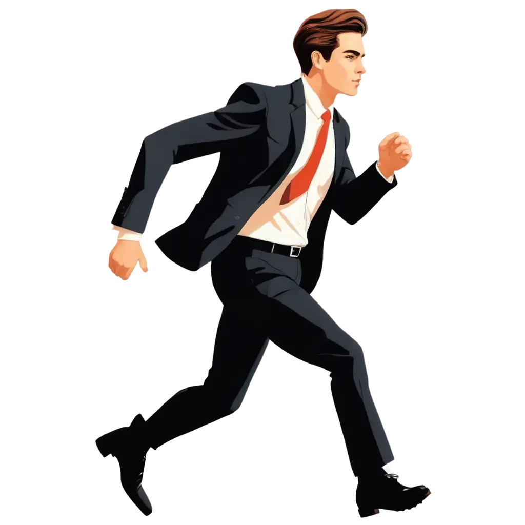 Running-Man-in-Black-Suit-HighQuality-PNG-Image-for-Versatile-Use