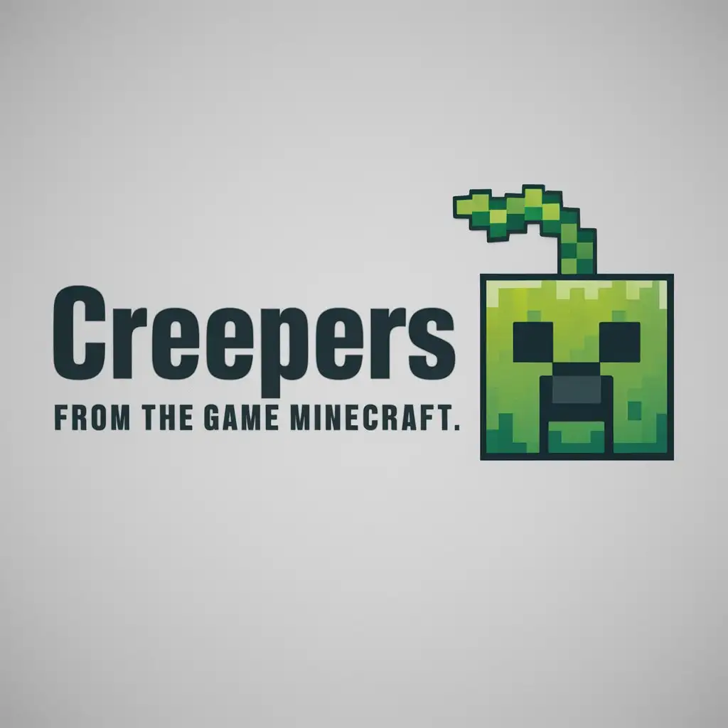 LOGO-Design-for-Creepers-from-Minecraft-Grass-Block-Theme-with-Pixel-Art-Style