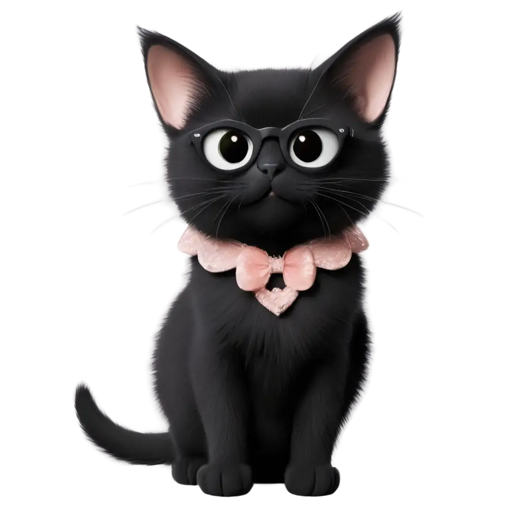 Cute-Black-Cat-Fairy-with-SunglassesAI-Art-Prompt-Analysis-PNG-Image-with-Transparent-Background