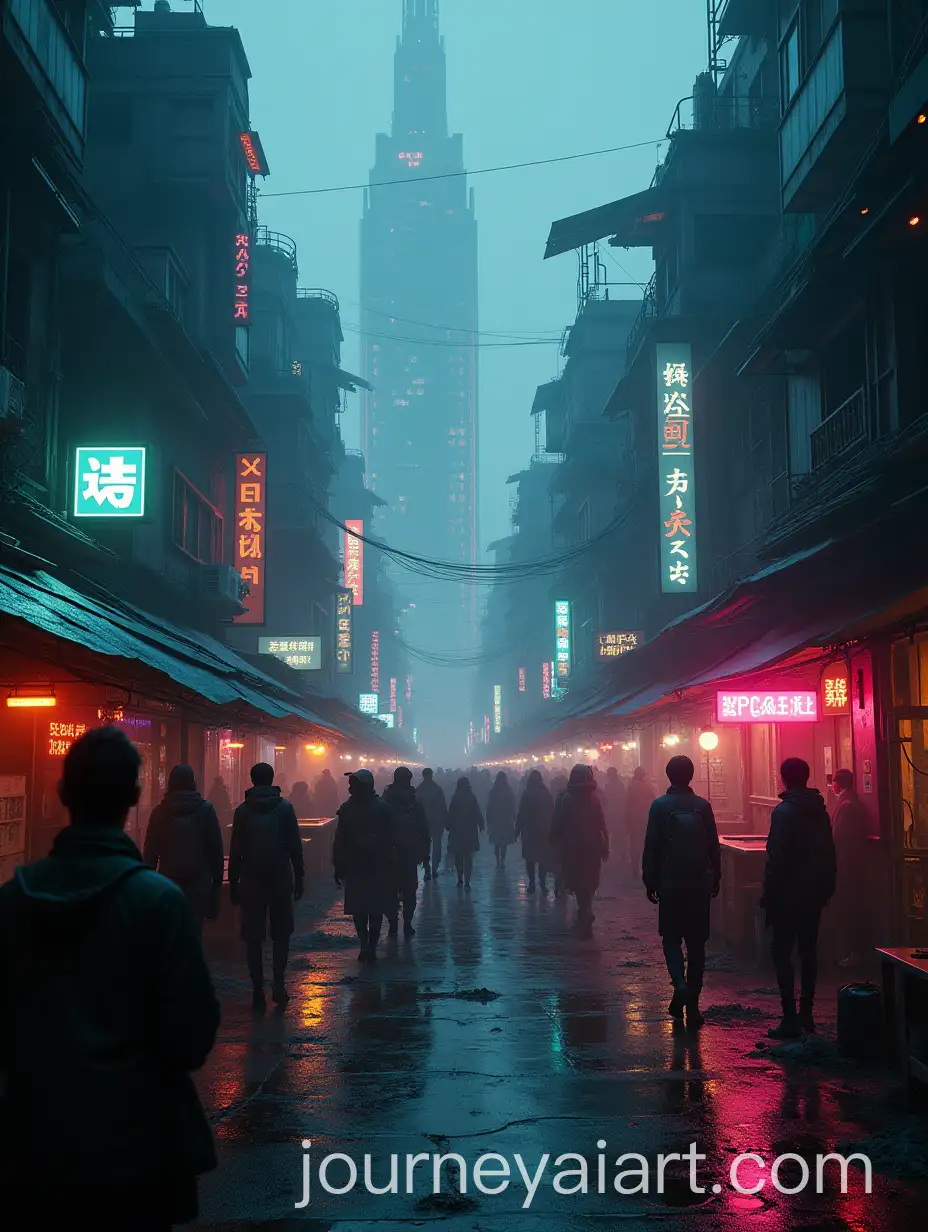 Futuristic-Slum-at-Night-with-Neon-Lights-and-Cyberpunk-Fashion