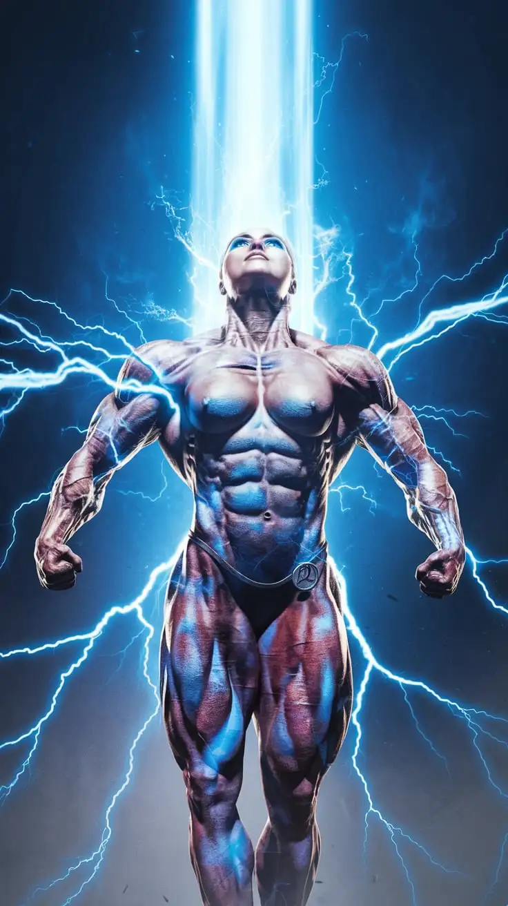 Powerful-Muscled-Bodybuilder-Illuminated-by-Blue-Energy