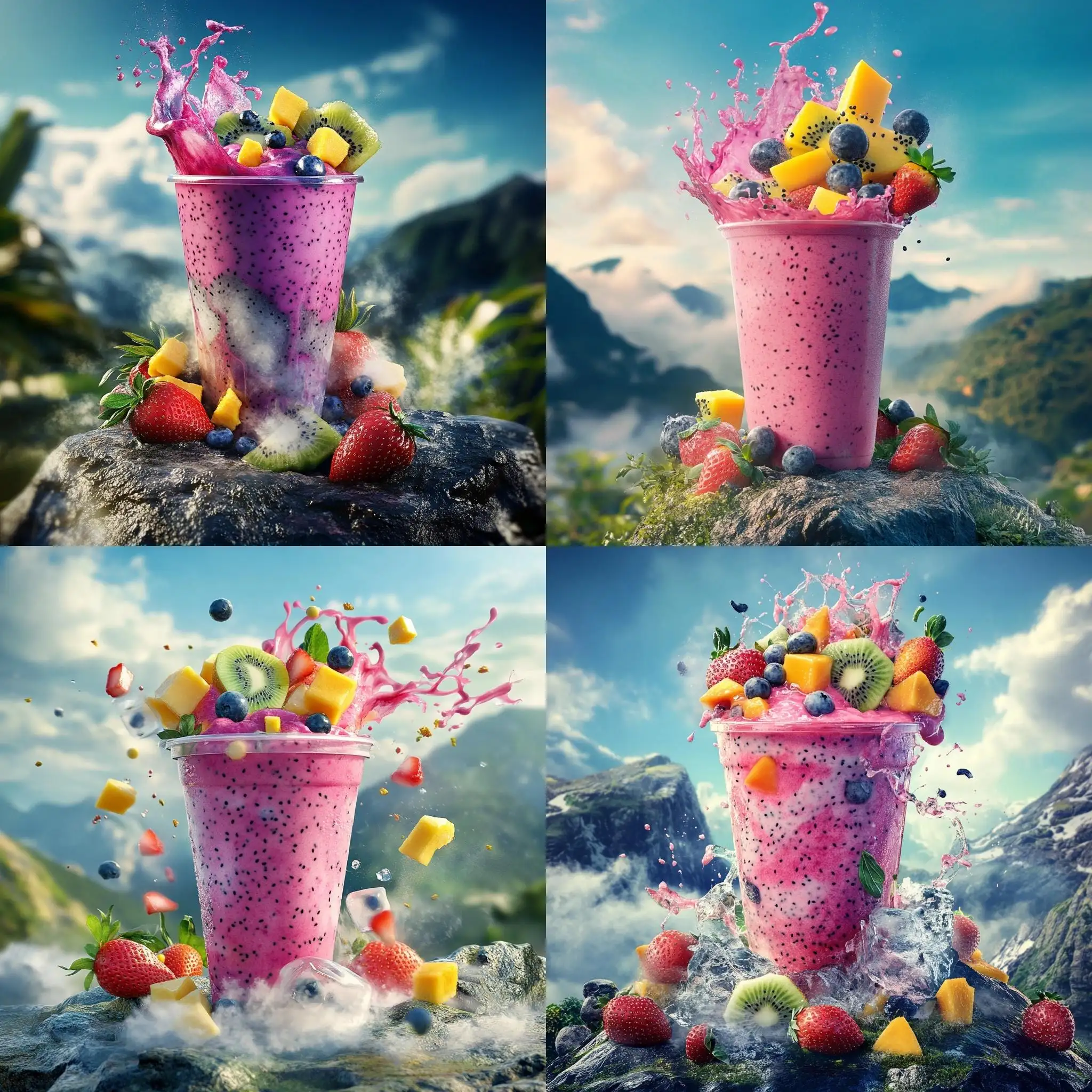 Vibrant-Dragon-Fruit-Smoothie-on-Mountain-Rock