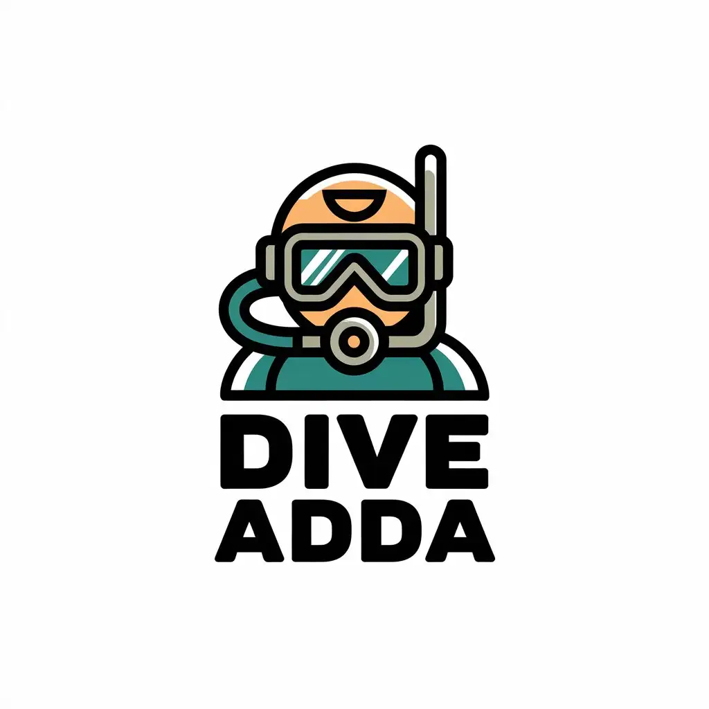 LOGO Design for Dive Adda Scuba Diver Symbol with Clean Modern Vector Design