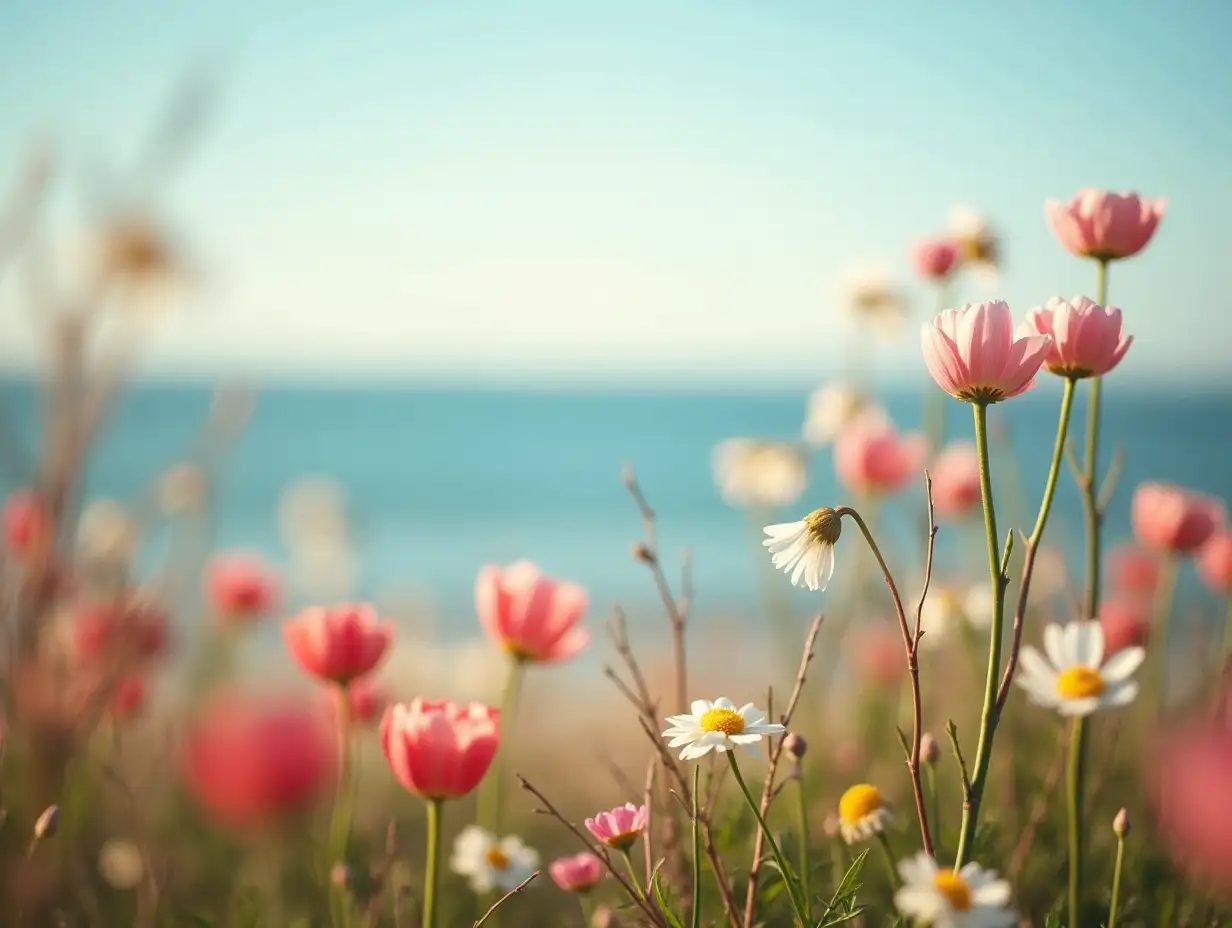 Springtime-Serenity-by-the-Sea-with-Blooming-Flowers