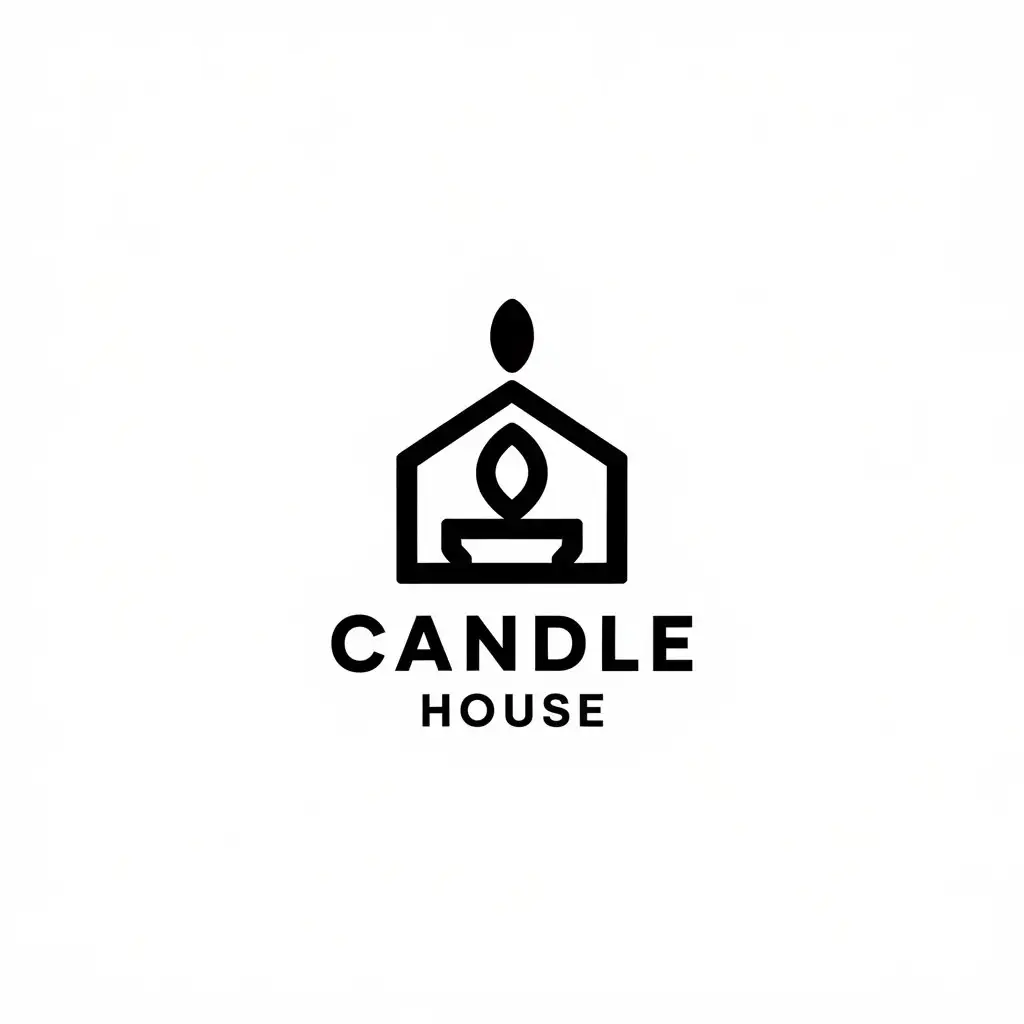 a vector logo design,with the text "candle house", main symbol:candle home,Minimalistic,be used in candles industry,clear background