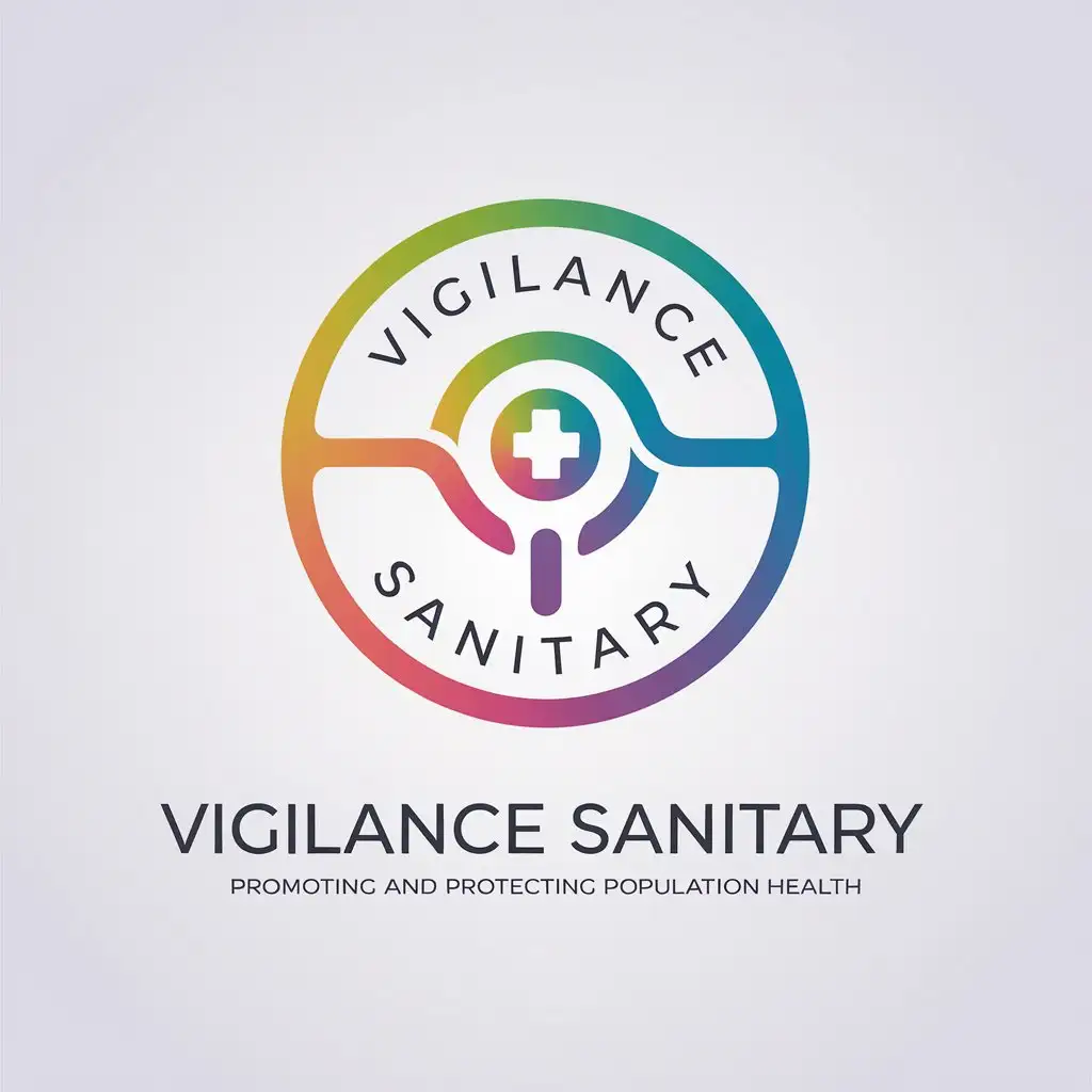 LOGO Design for Vigilance Sanitary Modern Health Surveillance with Vibrant Green Orange and Blue Colors and Medical Symbolism