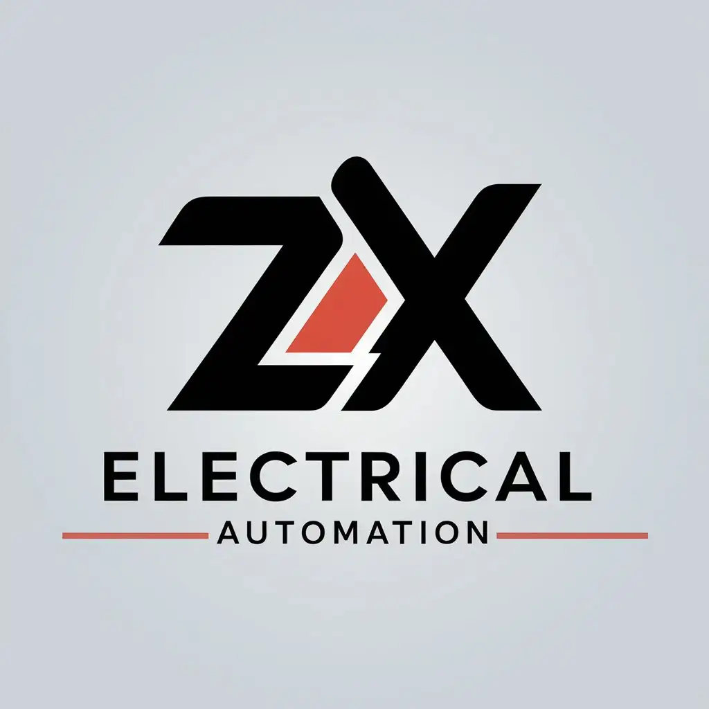 a vector logo design,with the text "electrical automation", main symbol:ZX,Moderate,clear background