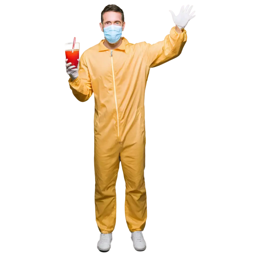 Cheering-Man-in-Hazmat-Suit-with-Cocktail-PNG-Image-Celebratory-Safety-Concept