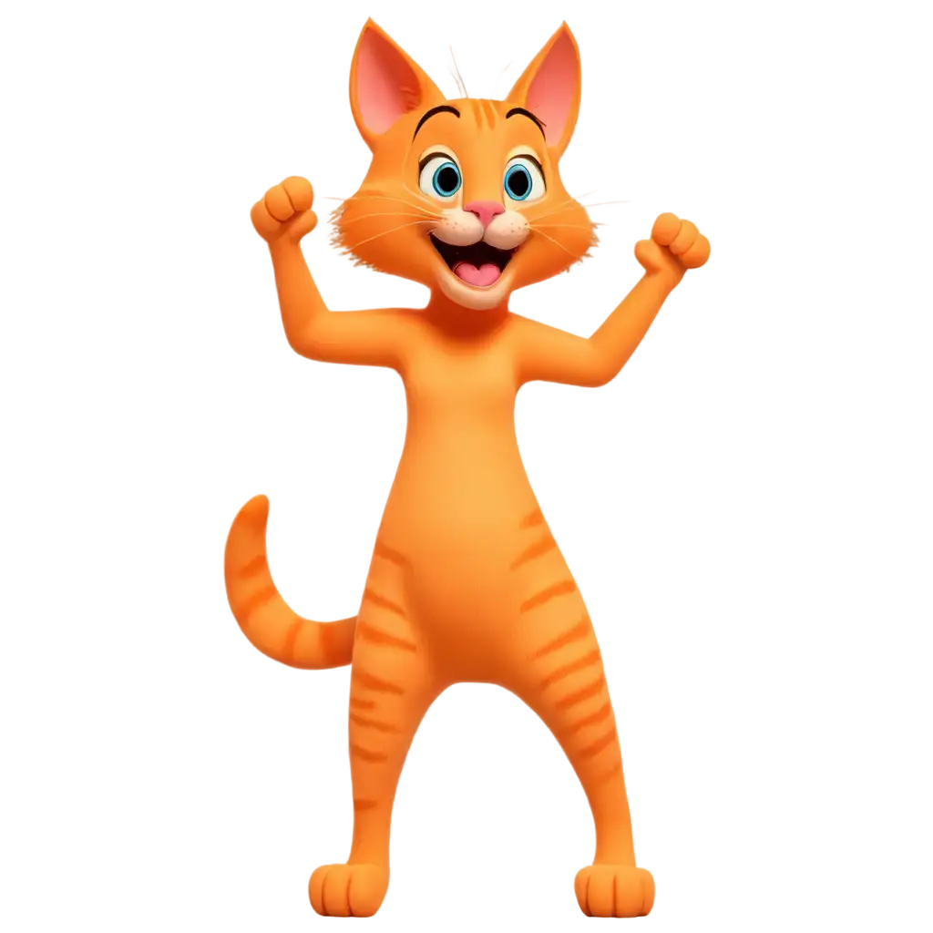 Orange-Cat-PNG-in-Disney-Style-Waving-Hello-HighQuality-Image-for-Multiple-Applications